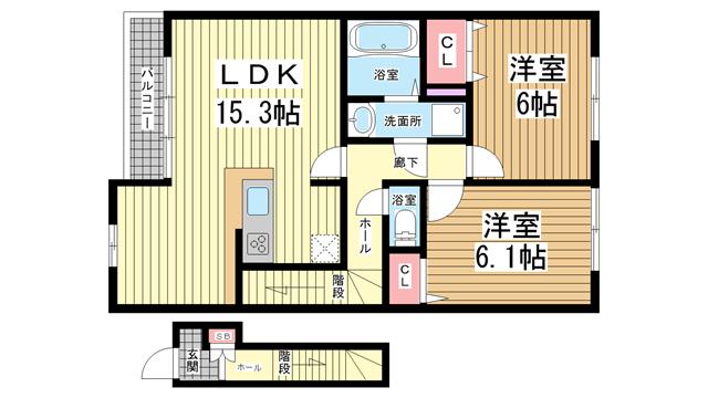 仮)山口様マンション|明石市大久保町谷八木(JR山陽本線大久保駅)のハイツ間取 仮)山口様マンション|明石市大久保町谷八木(JR山陽本線大久保駅)のハイツ間取