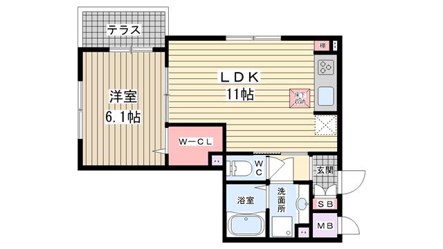 (仮)兵庫町D-room|神戸市兵庫区兵庫町(JR東海道本線(近畿)神戸駅)のハイツ間取 (仮)兵庫町D-room|神戸市兵庫区兵庫町(JR東海道本線(近畿)神戸駅)のハイツ間取