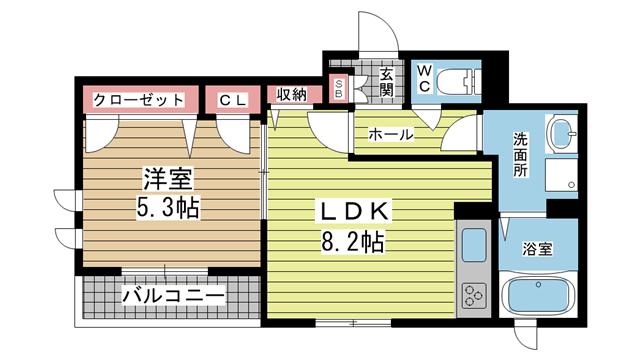 ブランドール幸永Ⅱ|神戸市中央区脇浜町(JR東海道本線(近畿)灘駅)のハイツ間取 ブランドール幸永Ⅱ|神戸市中央区脇浜町(JR東海道本線(近畿)灘駅)のハイツ間取